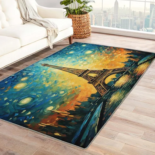 Miniatura 7 de Alfombras de la torre Eiffel para dormitorio, alfombra de la torre Eiffel y decoración del hogar, alfombra de 2 x 3 pies, alfombras París para Torre