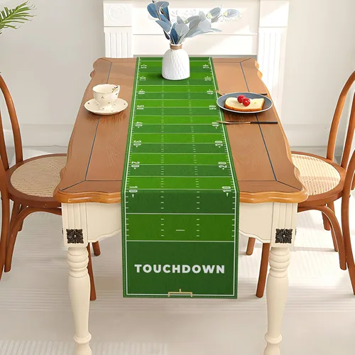 Miniatura 3 de Pudodo Camino de mesa de campo de fútbol, mantel de touchdown para el día del juego, fiesta de cumpleaños, cocina, comedor, decoración del hogar