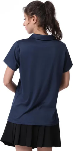 Miniatura 5 de Camiseta polo para mujer, camiseta de golf Dry Fit que absorbe la humedad, manga corta, deportiva, ropa deportiva, cuello con botones, entrenamiento
