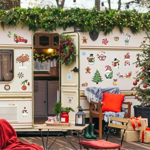 Miniatura 7 de 12 Piezas de Imanes de Navidad para Refrigerador, Decoración Magnética para Nevera, Calcomanías de Coche de Navidad, Imanes de Árbol de Navidad