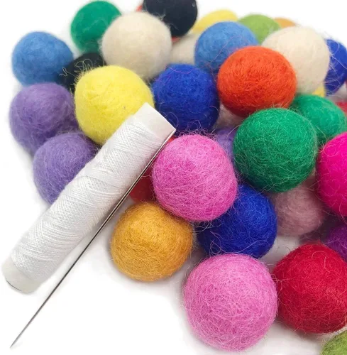 Miniatura 2 de Bolas de lana de fieltro Pom Pom Balls 0.8 in 150pc Fieltro Garland Suministros Suministros Lana Fieltro Bolas
