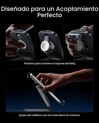 Miniatura 7 de Anker Cargador MagSafe plegable Prime de 25 W, estación de carga 3 en 1 de tamaño de palma, certificado Qi2.2, cargador inalámbrico AirCool