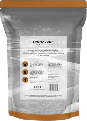 Miniatura 7 de Aromasong Sal de baño del mar muerto cruda, mínimamente limpia, contiene más minerales del mar muerto, incluyendo barro del mar muerto, sales 100%