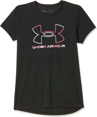 Under Armour - Camiseta de manga corta para niñas con logotipo grande de tela Tech