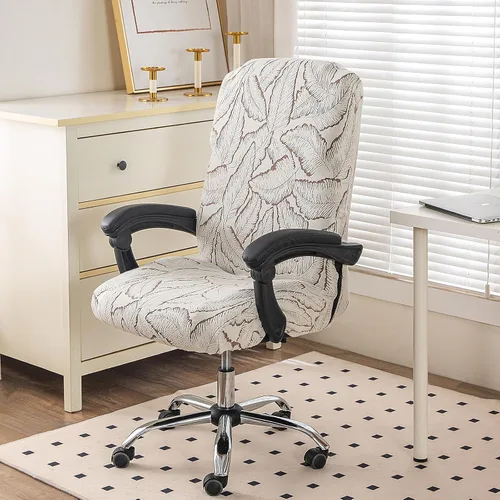 Miniatura 7 de Funda elástica con estampado para silla de computadora, fundas duraderas con cremallera para silla de oficina, fundas elásticas para silla de 16