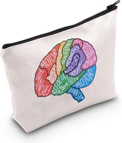 Miniatura 8 de G2TUP Brain Anatomy Gift Neuroscience Cosmetic Bag Neurology Nurse Makeup Bag Nursing S-tudent Anatomical Layout Brain Zipper Travel Bag