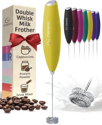 Miniatura 16 de Elementi Varita espumadora de leche, agitador eléctrico de mano fácil de usar para bebidas en polvo, batidor de café duradero y potente y varita