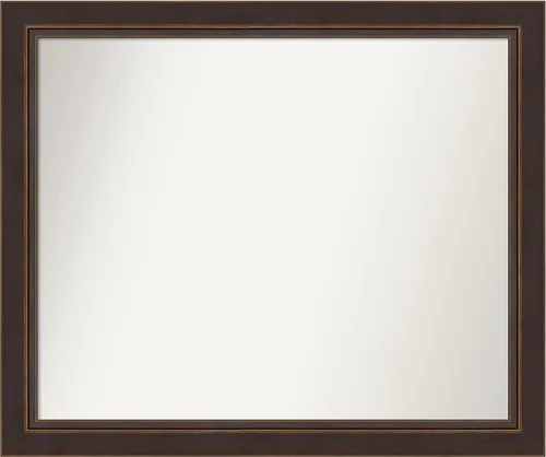 Miniatura 215 de Amanti Art Espejo de baño de bronce para sobre el fregadero, 24 x 24 pulgadas, espejo cuadrado de bronce Lara para tocador, marco de madera