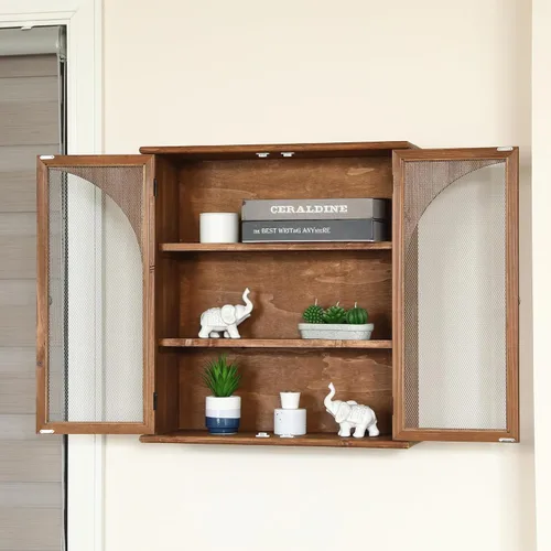 Miniatura 9 de COLLECTIVE HOME - Armario organizador de pared de 24 pulgadas, gabinete de baño de madera maciza con puerta arqueada, ya montado, 22 x 8 x 24