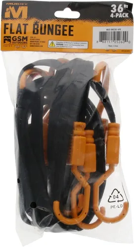 Miniatura 5 de Muddy - Cuerda elástica plana para exteriores de 1 pulgada de ancho, resistente, duradera, fiable, resistente a la intemperie, versátil con ganchos