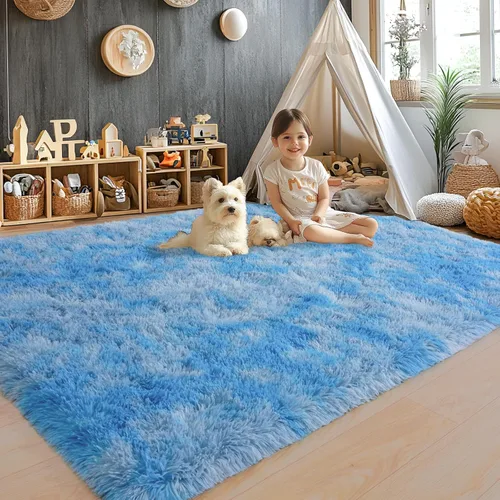 Miniatura 149 de Alfombras de área de 8x10 para sala de estar, alfombra shaggy grande ultra suave y esponjosa para dormitorio, alfombras de felpa mullida Blanco crema