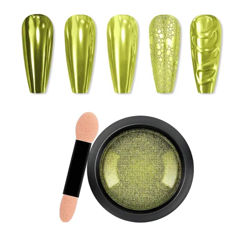Miniatura 20 de Polvo de uñas cromado de espejo metálico para uñas de gel, polvo holográfico de cromo, para decoración de uñas en el hogar, salón de bricolaje