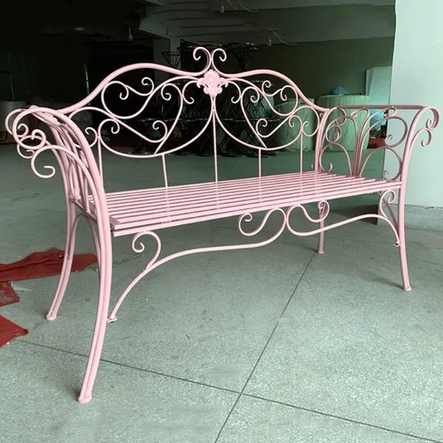 Miniatura 6 de FQMYLTYN Banco de jardín retro, banco de jardín de metal para exteriores, 2 plazas con respaldo y reposabrazos de diseño curvo, sillas de dos plazas