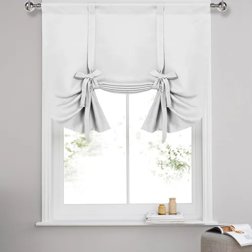 Miniatura 45 de DWCN Cortinas Opacas - Persiana Enrollable con Lazos para Ventana, Aislamiento Térmico, Oscurecimiento de Habitación, Cortinas con Bolsillo