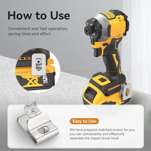 Miniatura 4 de Clips de cinturón para Dewalt, 6 piezas de clips para herramientas de perforación de acero inoxidable 304 con tornillos para Dewalt N268241 N086039