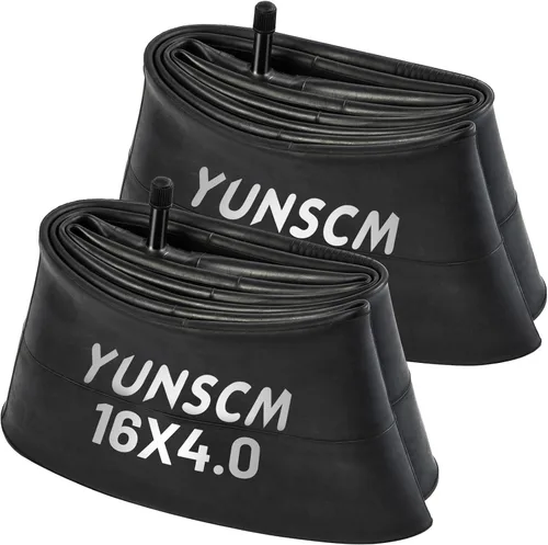 Miniatura 5 de YUNSCM 2 tubos de bicicleta eléctrica de 16 x 4.0 pulgadas, tubos interiores de válvula Schrader de 16 x 4.0 pulgadas, compatibles con tubos