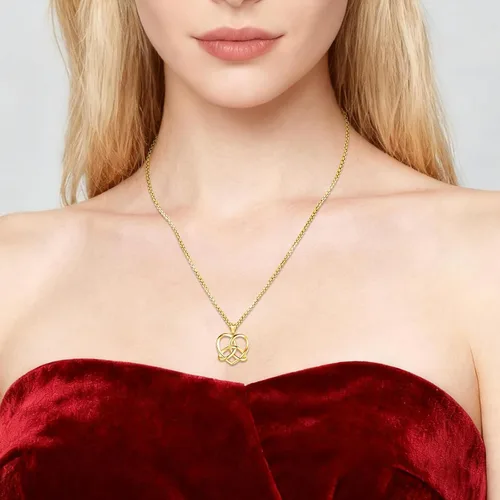 Miniatura 39 de Collar de pentagrama de plata de ley con triple luna, diosa celta, nudo celta, nudo de brujas, Ankh, sol y luna, Hécate, lilith, Santa Muerte