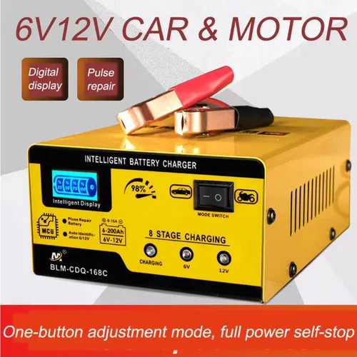 Miniatura 2 de Cargador de batería para auto de 6V y 12V, cargador de goteo inteligente de 15A, mantenedor, cargador de batería de ciclo profundo con reparación