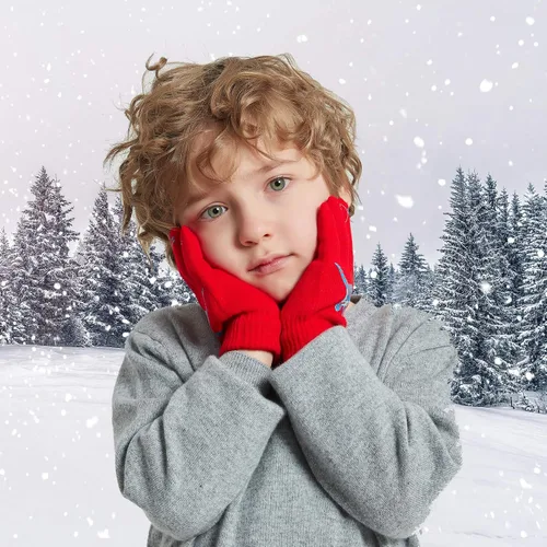 Miniatura 6 de SUNNEEHOME Kids Gloves Winter Bulk for Boys or Girls Gloves Warm Knitted Stretchy Full Fingers Gloves for Birthday Gift