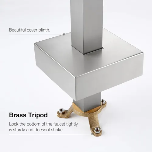 Miniatura 7 de BAGNOLUX Grifo de bañera de latón macizo para montaje en el suelo, grifo de bañera independiente, relleno de bañera independiente, boquilla Brushed