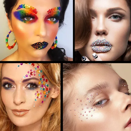Miniatura 5 de Kits de diamantes de imitación de espalda plana, diamantes de imitación coloridos+gemas de cristal AB con pegamento de secado rápido+lápiz
