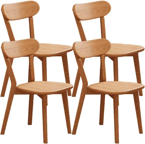 Miniatura 13 de YVYKFZD Sillas de comedor de madera maciza, juego de sillas de cocina con respaldo curvo, silla de comedor sin brazos, silla auxiliar cómoda de Negro