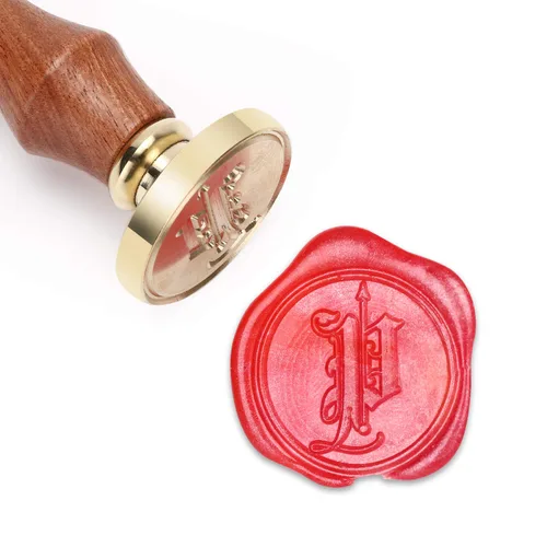 Miniatura 17 de Mceal Sello de cera, sello de latón con mango de madera, letra victoriana Y