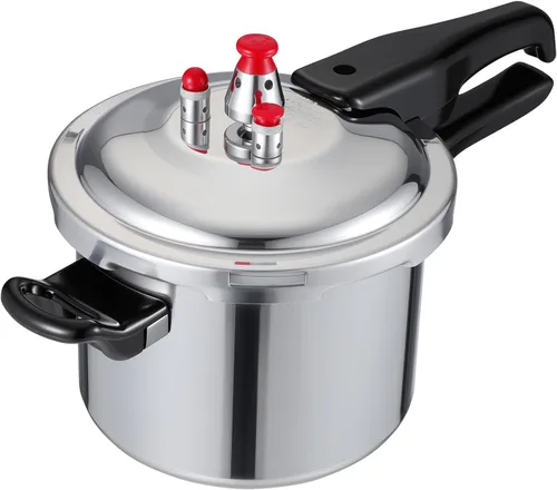 DOITOOL Olla a presión de aluminio 16cm/6.3 pulgadas fondo pequeña olla a presión para estufa de gas e inducción para cocina casera, plateado