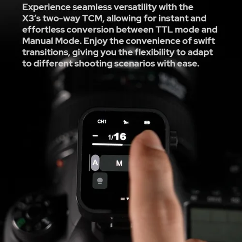 Miniatura 5 de Godox X3-F X3F X3 F Pantalla táctil TTL Disparador de flash inalámbrico para Fuji, 2.4 GHz inalámbrico, sincronización de alta velocidad, pantalla