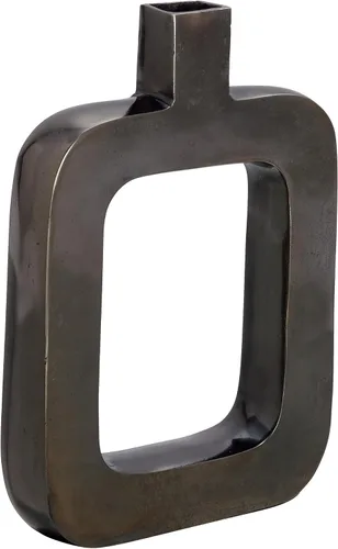 Miniatura 10 de Deco 79 Jarrón contemporáneo de aluminio negro, 18 x 11 x 2 pulgadas