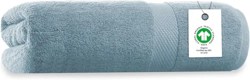 Miniatura 32 de Toalla de baño de felpa de algodón orgánico de lujo Certificado GOTS y OEKO-TEX Toallas de calidad hotelera premium Tecnología Feather Touch