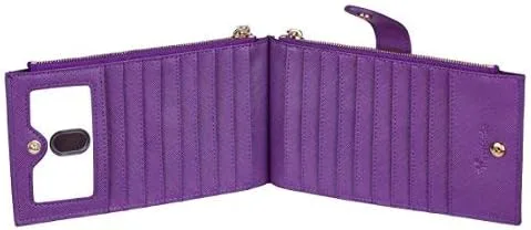 Miniatura 8 de Travelambo Cartera para mujer con bloqueo RFID y bolsillo con cremallera Cartera RFID