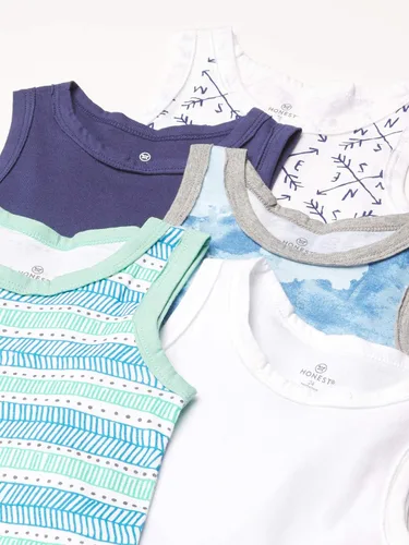 Miniatura 12 de HonestBaby Camisetas musculares sin mangas 100% algodón orgánico para bebés y niños pequeños, niñas