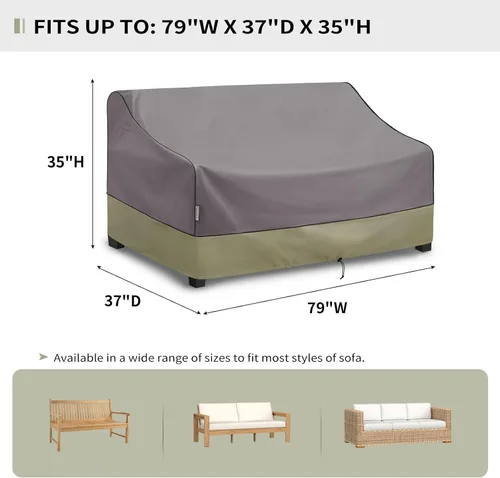 Miniatura 2 de KylinLucky Patio - Fundas de sofá tipo loveseat Gris