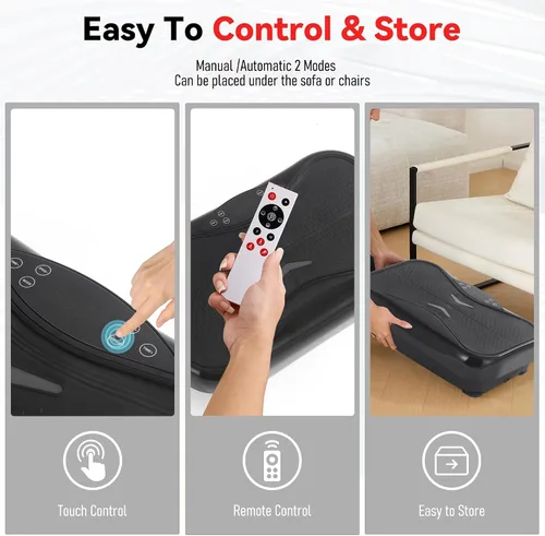 Miniatura 4 de Whole Body Vibration Plate Exercise Machine – Power Vibrating Plate for Lymphatic Drainage Weight Loss, Shake Plate Exercise Platform with Touch