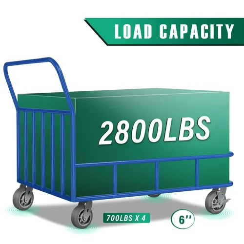 Miniatura 4 de 6x2 Ruedas giratorias de alta resistencia -Ruedas giratorias industriales, Ruedas de goma（Banda plana）- Juego de 4 con capacidad de hasta 2800 LB