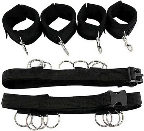 Miniatura 2 de Correas de muñeca y tobillo para adultos para juegos de cama de amarre para parejas, juego de restricciones de cama de tamaño Queen, esparcidores