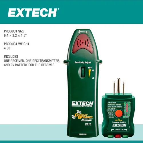 Miniatura 7 de Extech CT80 comprobador de carga de circuito AC con GFCI/AFCI