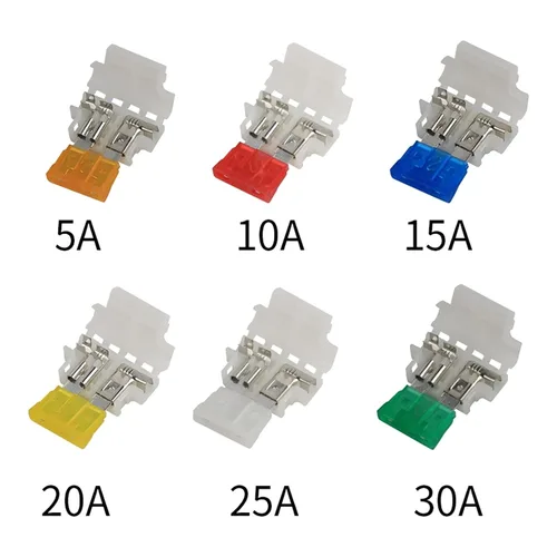 Miniatura 2 de 5 juegos 5A, 10A, 15A, 20A, 25A, 30A, portafusibles medios estándar para barco, camión, ATC, ATO, fusibles de cuchilla (color marfil)