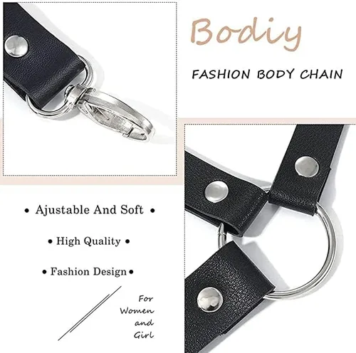 Miniatura 7 de NBMARLS Men Half Body Chest Belt Adjustable Leather Belts Buckles Sexy Punk Chest Belt