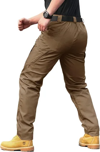 Miniatura 4 de solo soplo Men's Work Tactical Pants Water Repellent Lightweight Cargo Trousers Casual