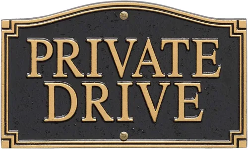 Miniatura 2 de Whitehall Productos Private Drive Pared/Placa de declaración de césped, negro/dorado