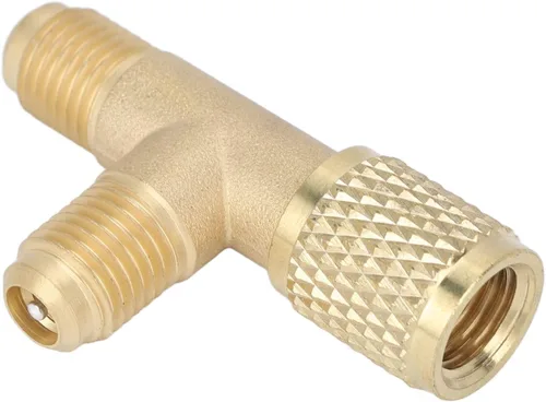 Miniatura 7 de 1/4 in válvula acoplador rápido adaptador en T, acoplador rápido acceso Tee HAVC vacío Tee adaptador de la camiseta refrigerante adaptador