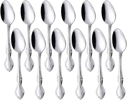 Miniatura 31 de Juego de 12 cucharas de café, mini cucharas de café, cucharas de espresso de acero inoxidable, cucharas pequeñas para postre, té, aperitivo, 4.6