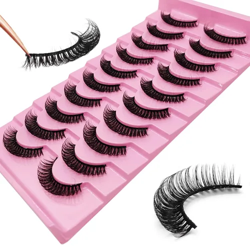 Miniatura 108 de 10 pares de pestañas rusas 3D voluminosas, con curvatura DD, pestañas postizas de visón sintético, pestañas de 19/32 de pulgada que parecen S09