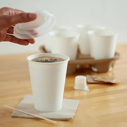 Miniatura 5 de Amazon Basics Tazas de café desechables, 10 onzas, papel, 1000 unidades (paquete de 1), color blanco