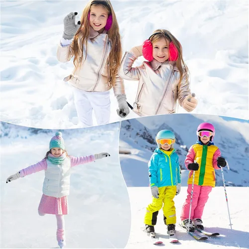 Miniatura 7 de 4 pares de guantes de punto para pantalla táctil de invierno para niños