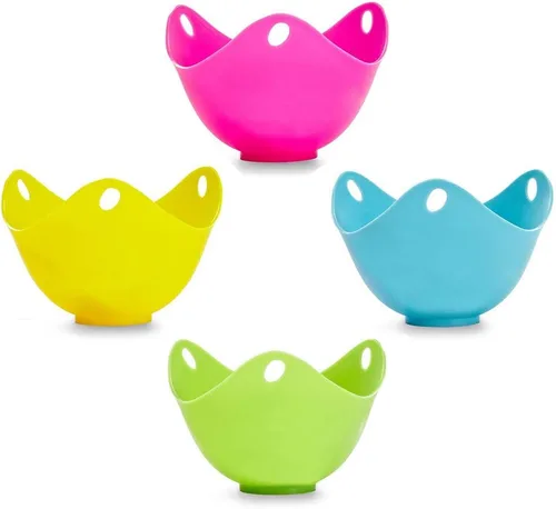 Miniatura 2 de 4 unidades de silicona para cazar huevos, tazas para cocinar huevos, cápsulas para hornear, cazador escalfador de huevos para microondas