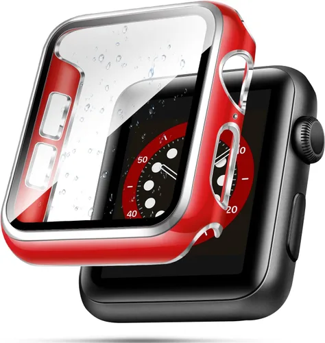 Miniatura 18 de top4cus Carcasa de 38mm compatible con Apple Watch, con protector de pantalla de vidrio templado incorporado, cubierta de PC para iWatch Series