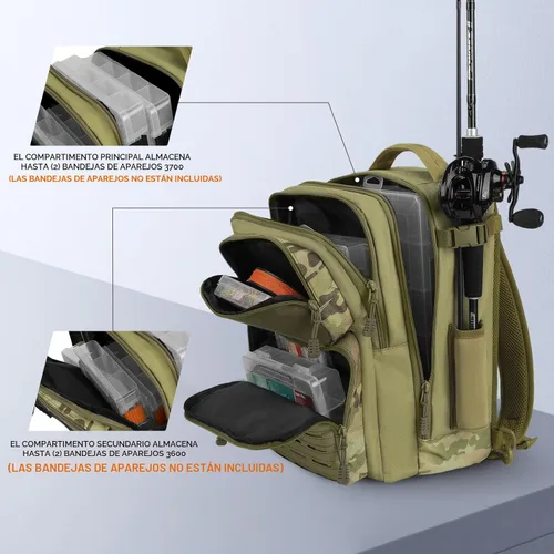 Miniatura 4 de KastKing BlowBak - Bolsa táctica para aparejos de pesca, mochila de pesca ligera, almacenamiento para equipo y equipo, regalo para hombres F: Doble